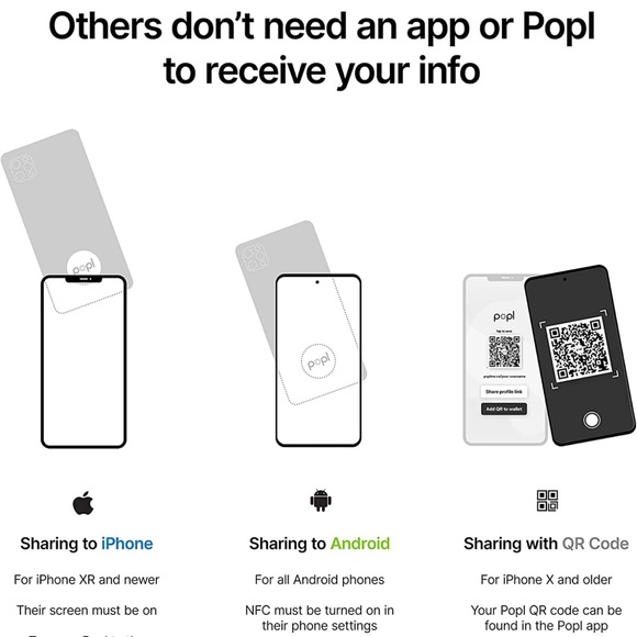 3 Popl Digital Business Card/Smart NFC Sticker/Compatible w/ iPhone and Android - Picture 10 of 15